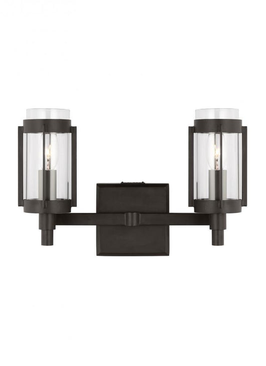Visual Comfort Studio Flynn 2 Light Vanity Light Aged Iron