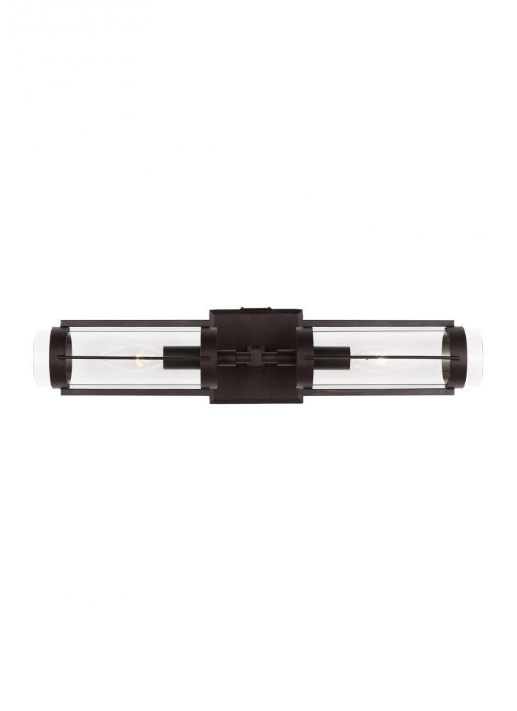 Visual Comfort Studio Flynn 2 Light Linear Wall Sconce Aged Iron