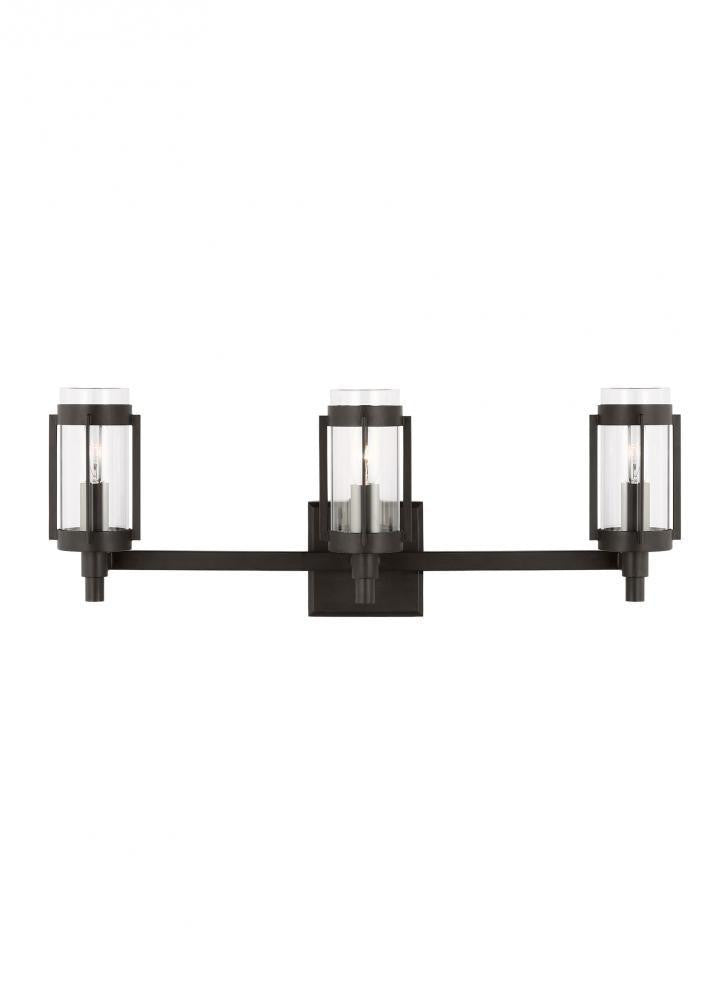 Visual Comfort Studio Flynn 3 Light Vanity Light Aged Iron