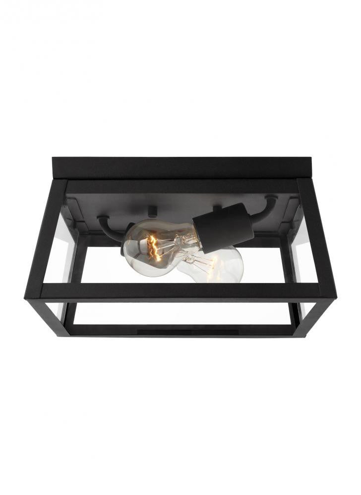 Visual Comfort Studio Founders 2 Light LED Outdoor Flush Mount Black