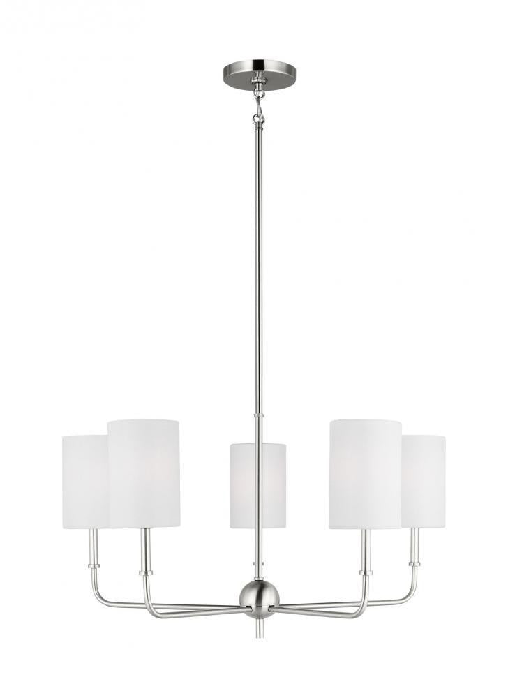 Visual Comfort Studio Foxdale 5 Light Chandelier Brushed Nickel