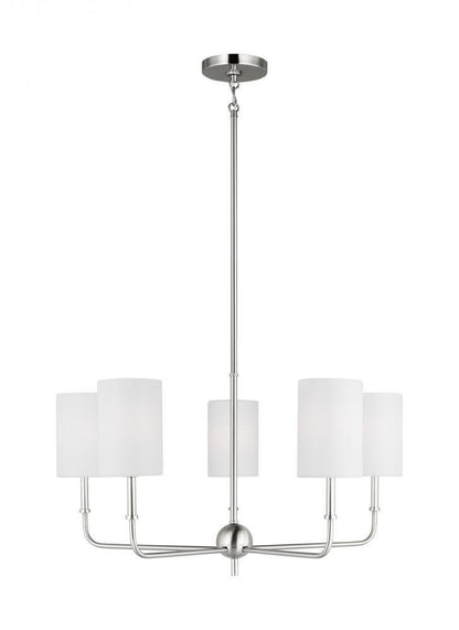 Visual Comfort Studio Foxdale 5 Light Chandelier Brushed Nickel