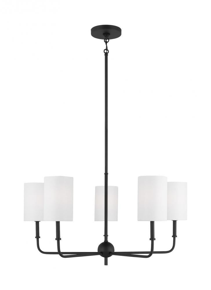 Visual Comfort Studio Foxdale 5 Light LED Chandelier Midnight Black
