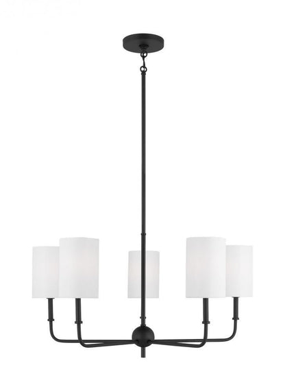Visual Comfort Studio Foxdale 5 Light Chandelier Midnight Black