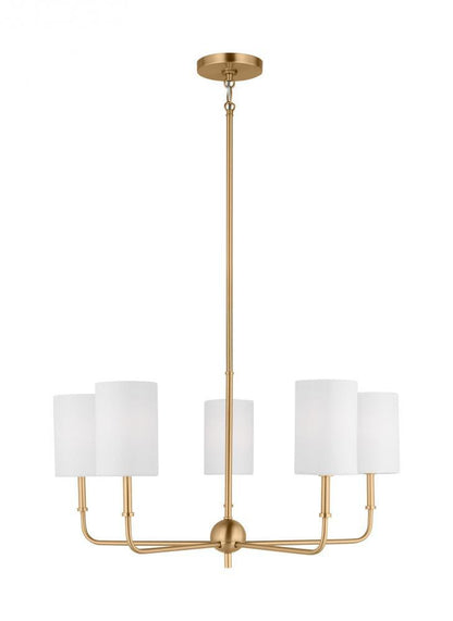 Visual Comfort Studio Foxdale 5 Light Chandelier Satin Brass