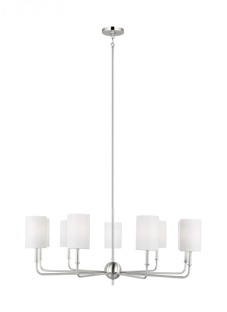 Visual Comfort Studio Foxdale 9 Light LED Chandelier Brushed Nickel
