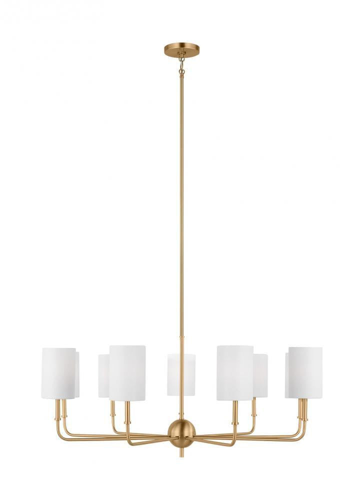 Visual Comfort Studio Foxdale 9 Light LED Chandelier Satin Brass