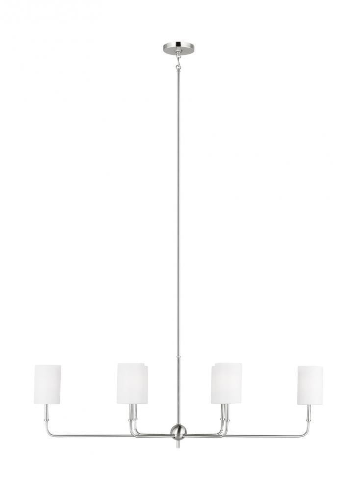Visual Comfort Studio Foxdale 6 Light Linear Chandelier Brushed Nickel