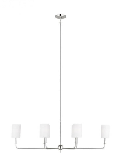 Visual Comfort Studio Foxdale 6 Light Linear Chandelier Brushed Nickel
