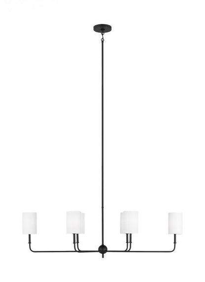 Visual Comfort Studio Foxdale 6 Light LED Linear Chandelier Midnight Black