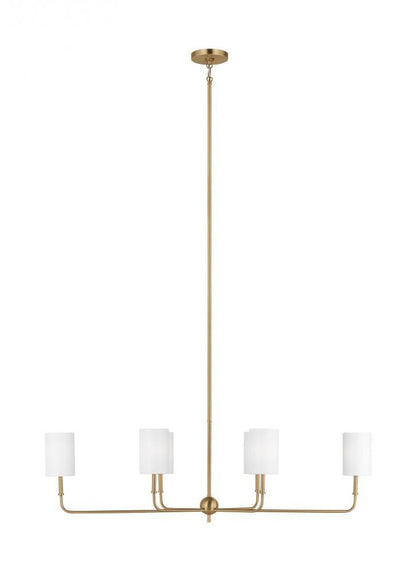 Visual Comfort Studio Foxdale 6 Light LED Linear Chandelier Satin Brass