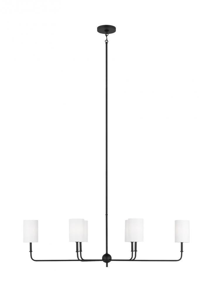 Visual Comfort Studio Foxdale 6 Light Linear Chandelier Midnight Black
