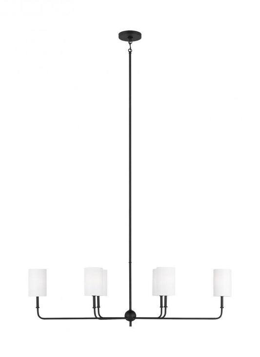 Visual Comfort Studio Foxdale 6 Light Linear Chandelier Midnight Black