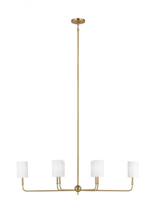 Visual Comfort Studio Foxdale 6 Light Linear Chandelier Satin Brass