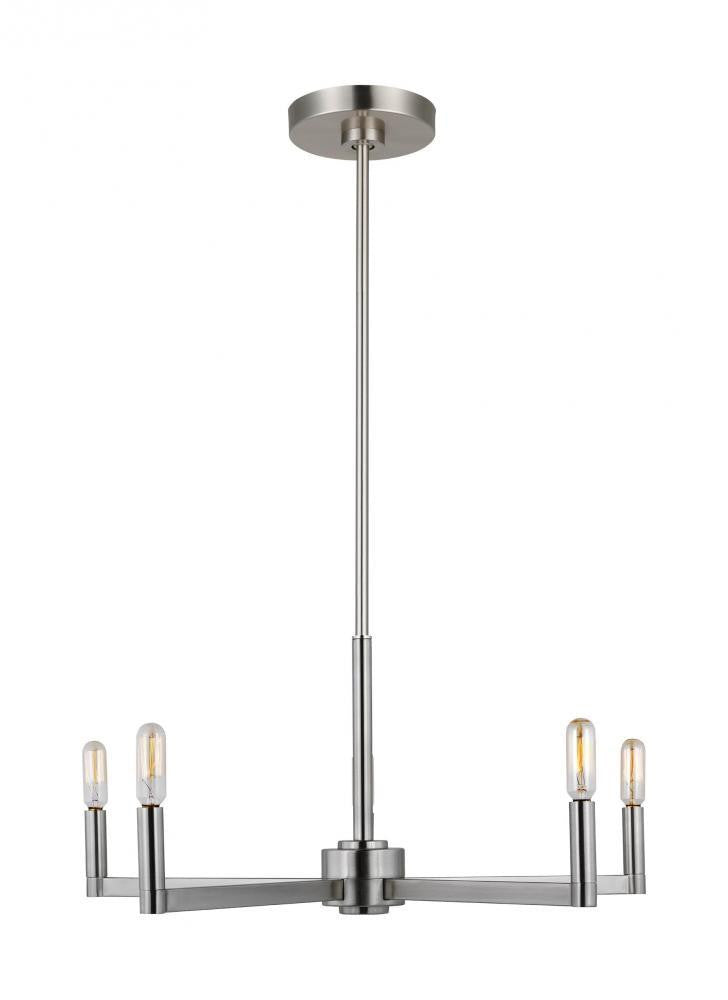 Visual Comfort Studio Fullton 5 Light LED Chandelier Brushed Nickel