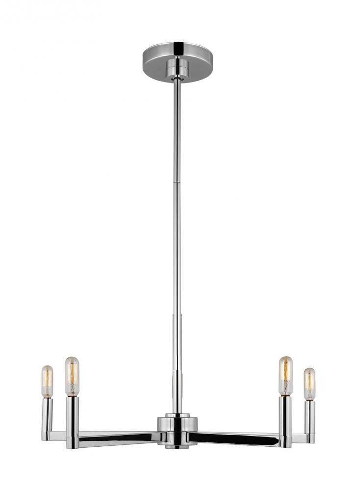 Visual Comfort Studio Fullton 5 Light LED Chandelier Chrome