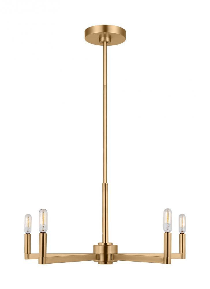 Visual Comfort Studio Fullton 5 Light LED Chandelier Satin Brass