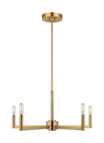 Visual Comfort Studio Fullton 5 Light LED Chandelier Satin Brass