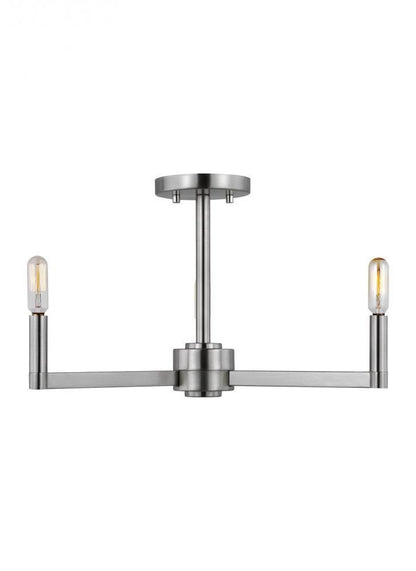 Visual Comfort Studio Fullton 3 Light LED Semi-Flush Mount Brushed Nickel