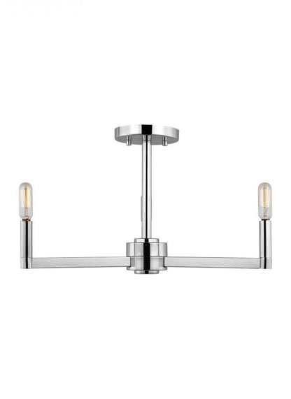 Visual Comfort Studio Fullton 3 Light LED Semi-Flush Mount Chrome