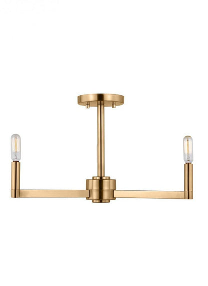 Visual Comfort Studio Fullton 3 Light Semi-Flush Mount Satin Brass