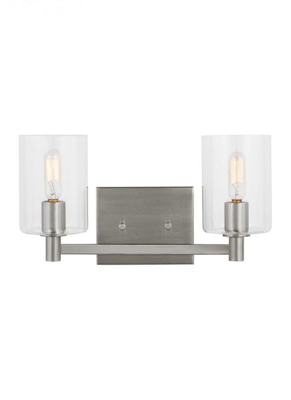 Visual Comfort Studio Fullton 2 Light Bath Wall Sconce Brushed Nickel