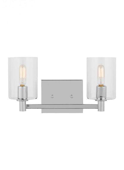 Visual Comfort Studio Fullton 2 Light Bath Wall Sconce Chrome