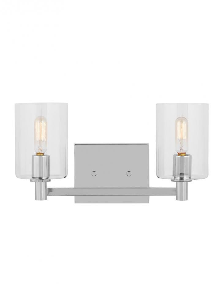 Visual Comfort Studio Fullton 2 Light LED Bath Wall Sconce Chrome