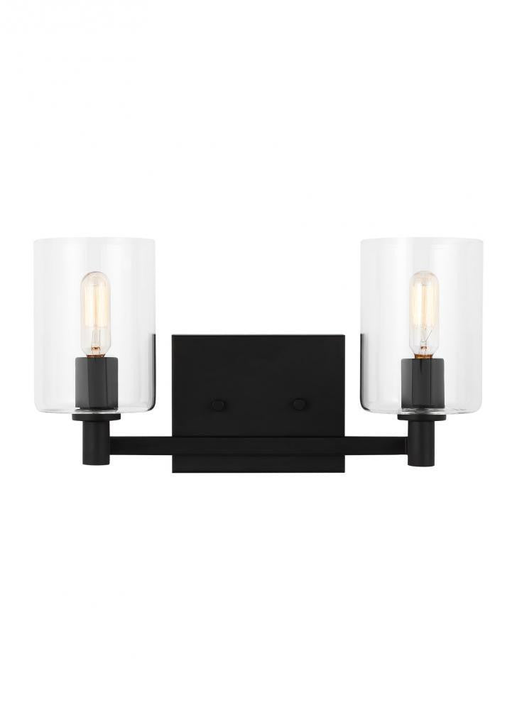 Visual Comfort Studio Fullton 2 Light LED Bath Wall Sconce Midnight Black