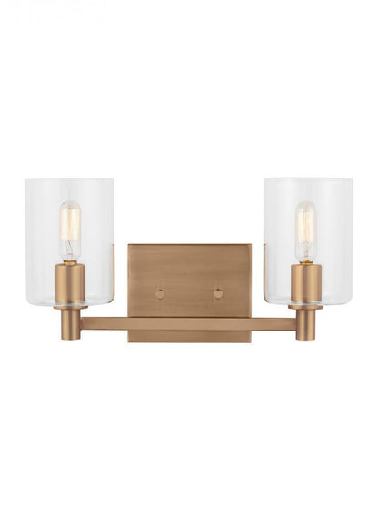 Visual Comfort Studio Fullton 2 Light LED Bath Wall Sconce Satin Brass