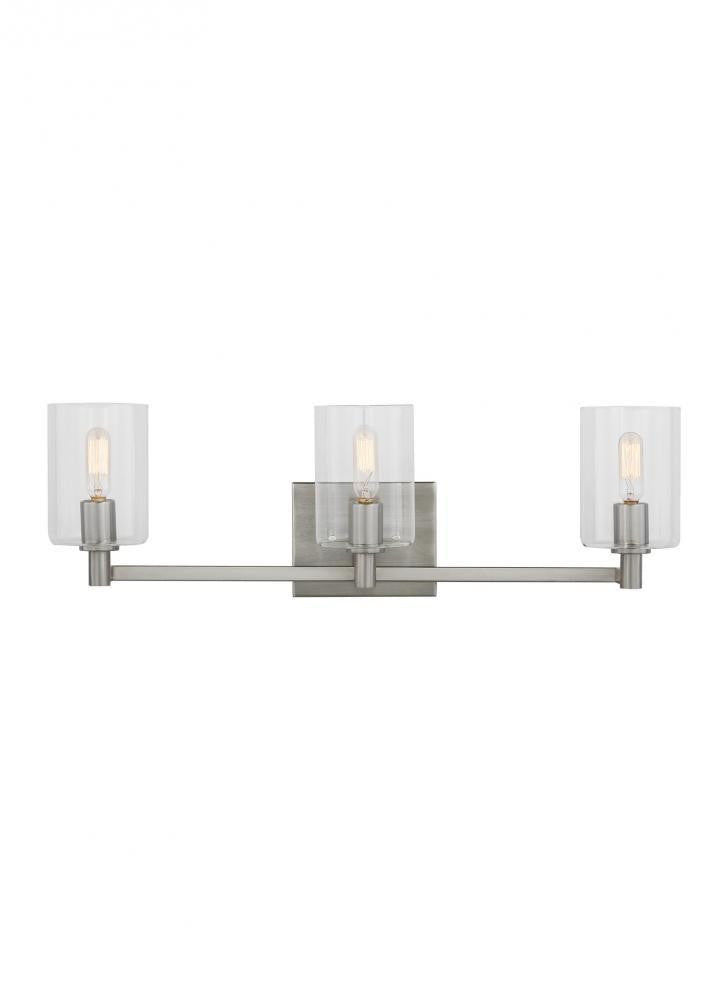 Visual Comfort Studio Fullton 3 Light Bath Wall Sconce Brushed Nickel