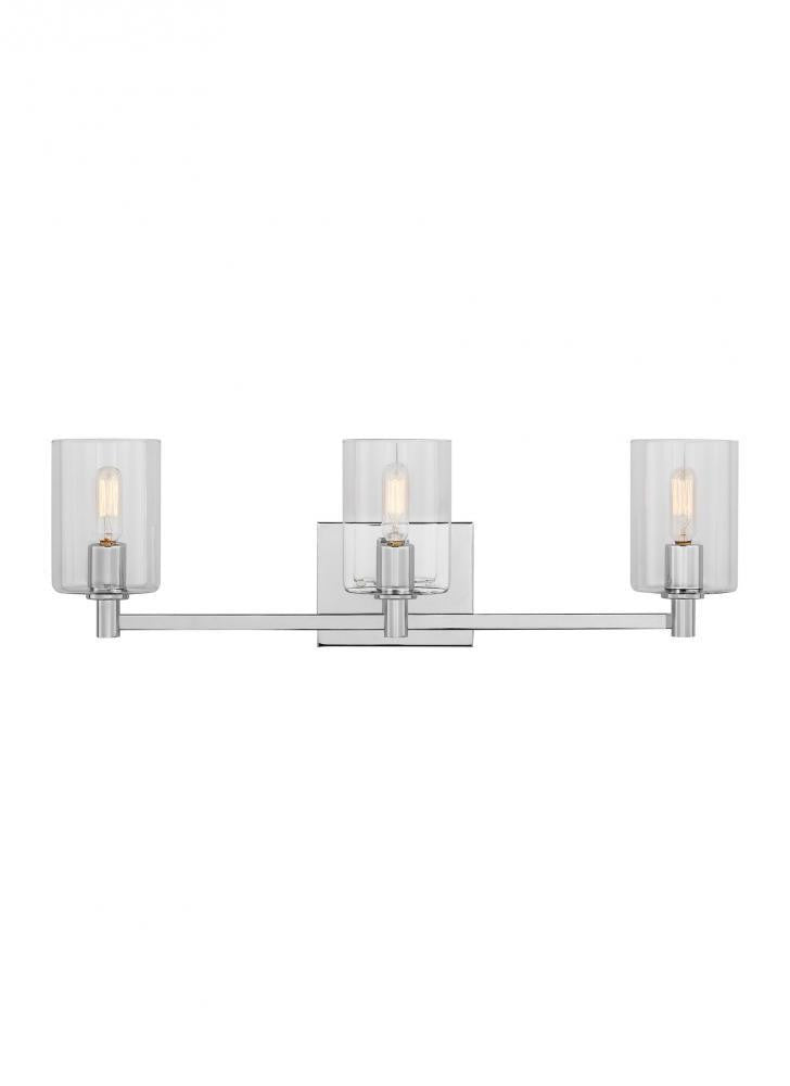 Visual Comfort Studio Fullton 3 Light Bath Wall Sconce Chrome