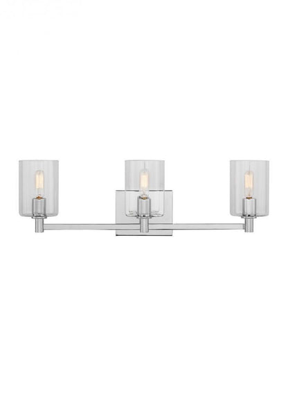 Visual Comfort Studio Fullton 3 Light Bath Wall Sconce Chrome