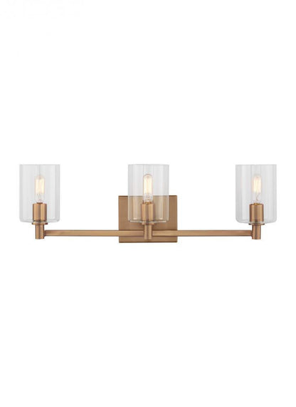 Visual Comfort Studio Fullton 3 Light Bath Wall Sconce Satin Brass