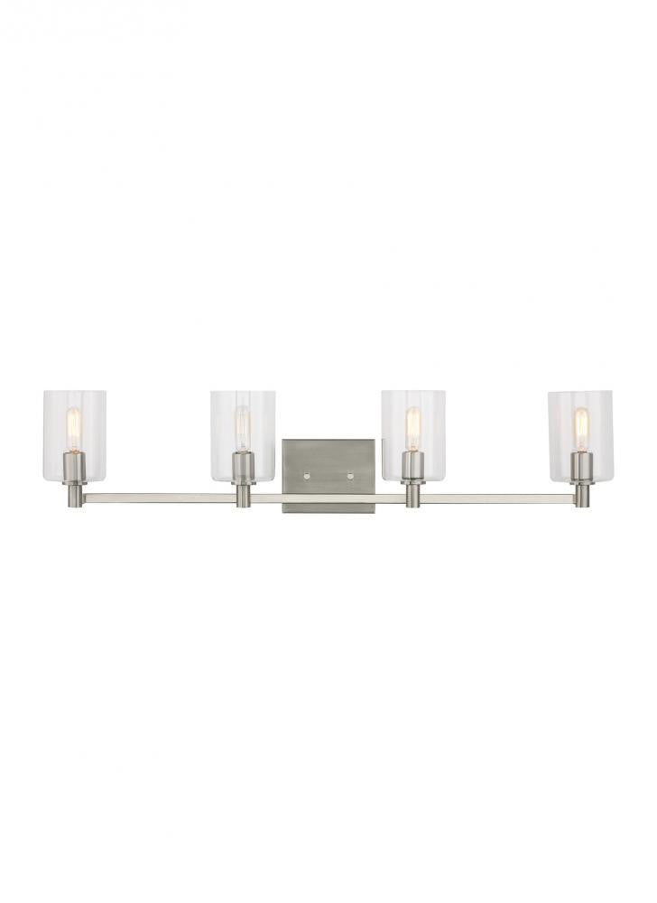 Visual Comfort Studio Fullton 4 Light LED Bath Wall Sconce Brushed Nickel