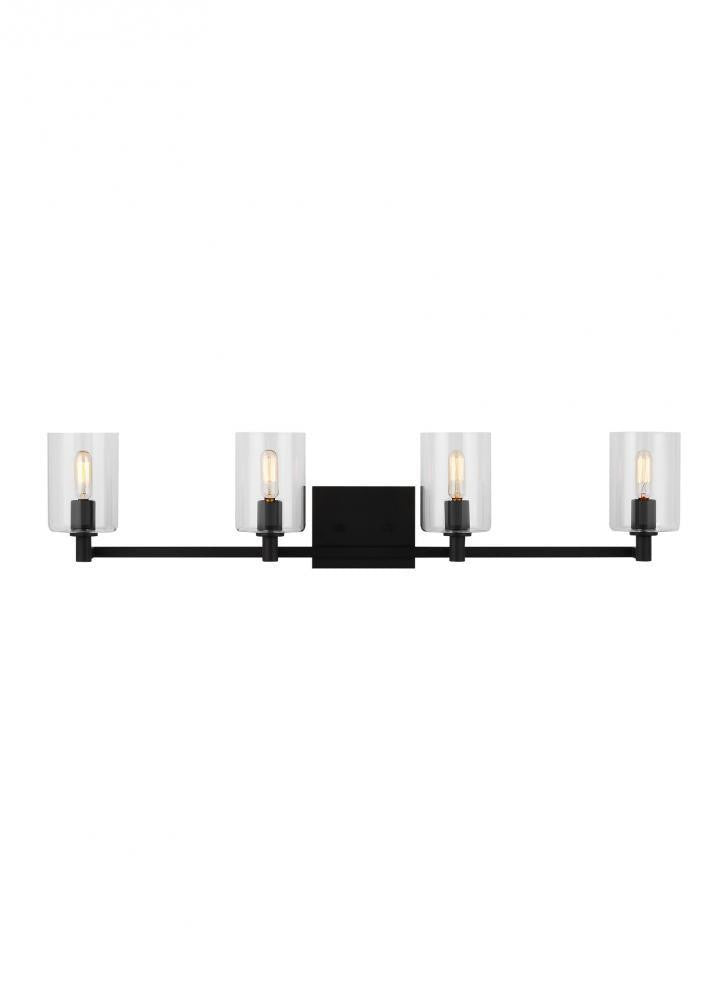 Visual Comfort Studio Fullton 4 Light LED Bath Wall Sconce Midnight Black