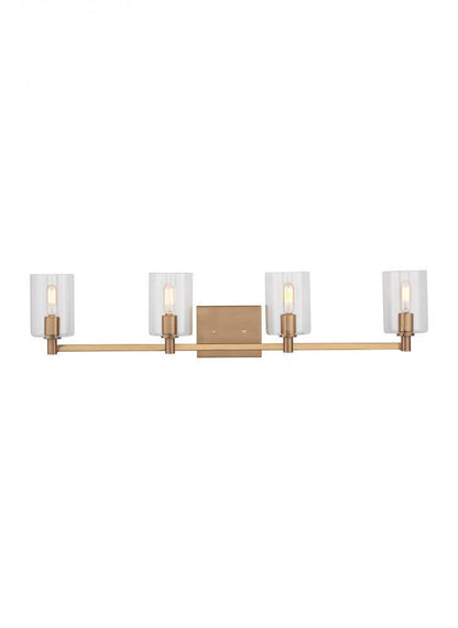 Visual Comfort Studio Fullton 4 Light LED Bath Wall Sconce Satin Brass