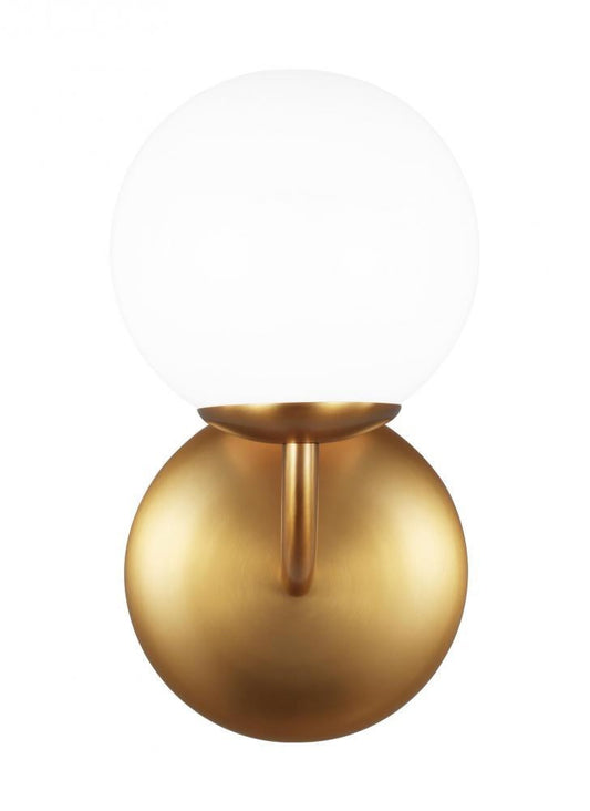 Visual Comfort & Co. Studio Collection Galassia Bathroom Vanity Light, 1-Light, Burnished Brass, Milk White Shade, 5"W (AEV1011BBS 706WZD3)