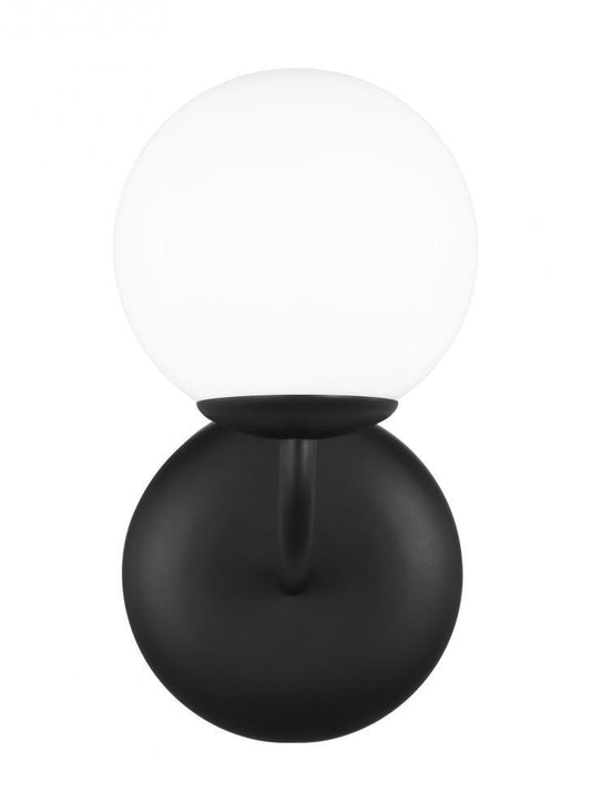 Visual Comfort & Co. Studio Collection Galassia Bathroom Vanity Light, 1-Light, Midnight Black, Clear Shade, 5"W (AEV1011MBK 706WZD4)