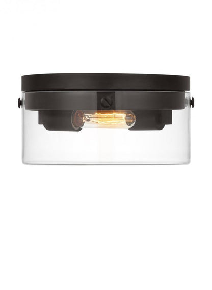 Visual Comfort Studio Garrett Medium Flush Mount Aged Iron