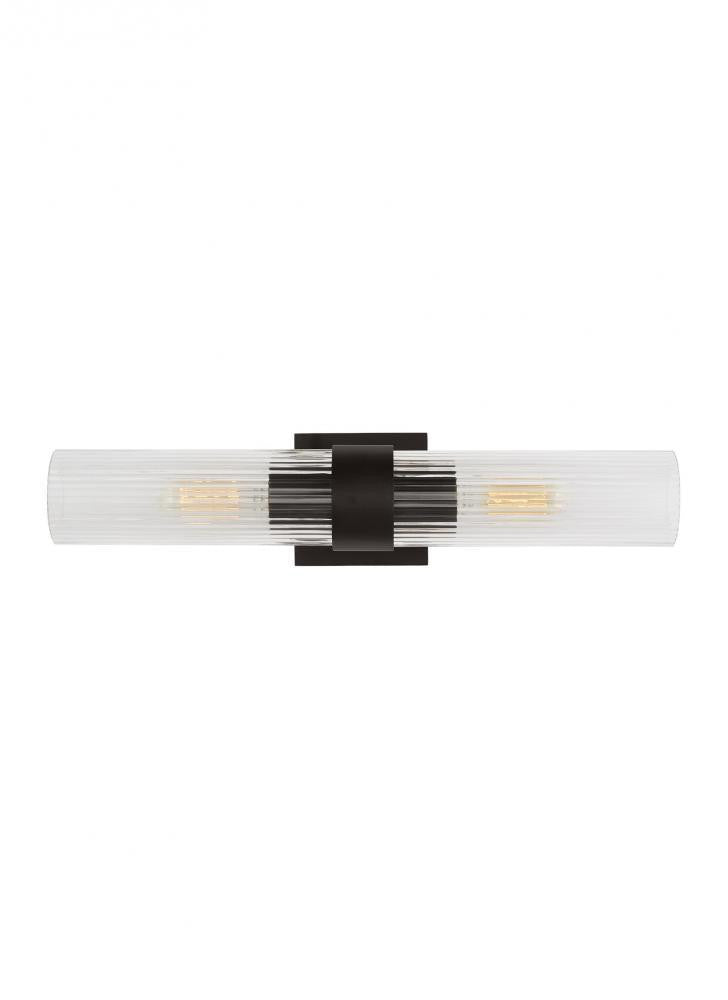 Visual Comfort Studio Geneva 2 Light Linear Wall Sconce Aged Iron