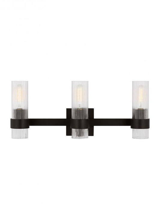Visual Comfort Studio Geneva 3 Light Vanity Light Aged Iron
