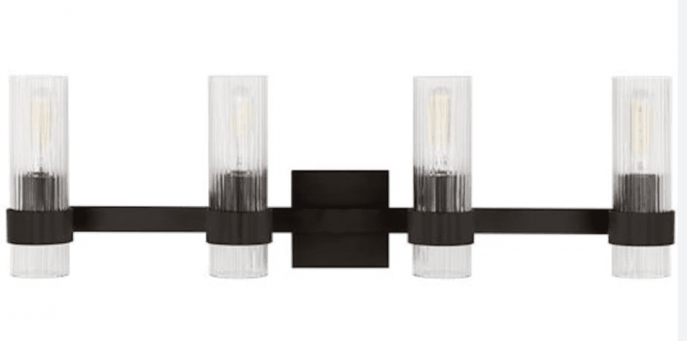 Visual Comfort Studio Geneva 4 Light Vanity Light Aged Iron