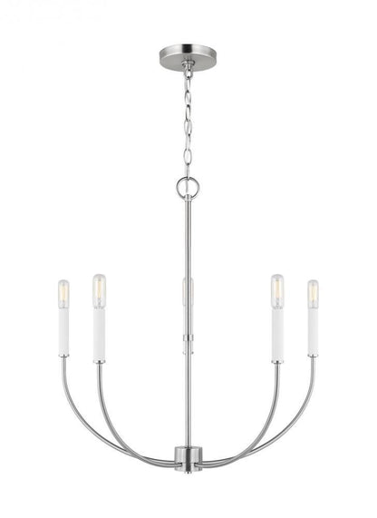 Visual Comfort Studio Greenwich 5 Light LED Chandelier Brushed Nickel
