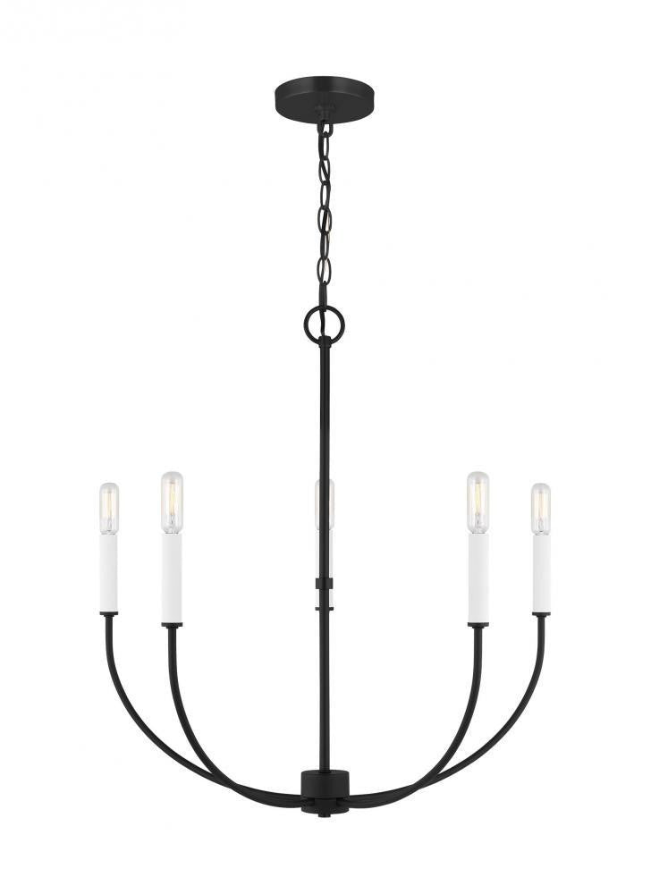 Visual Comfort Studio Greenwich 5 Light LED Chandelier Midnight Black
