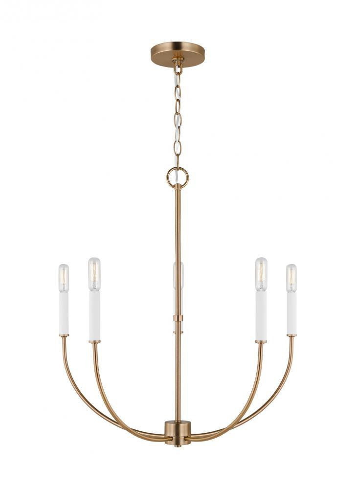 Visual Comfort Studio Greenwich 5 Light Chandelier Satin Brass