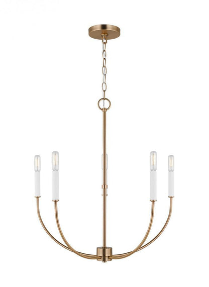 Visual Comfort Studio Greenwich 5 Light Chandelier Satin Brass