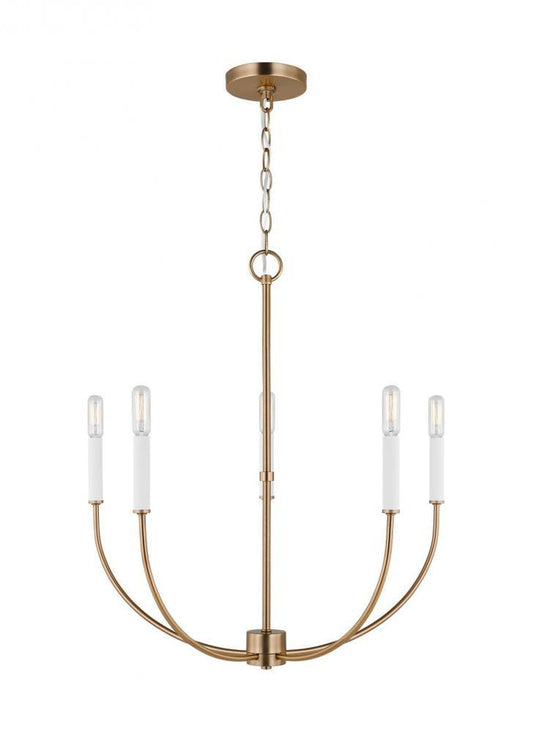 Visual Comfort Studio Greenwich 5 Light Chandelier Satin Brass