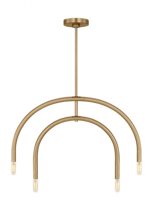 Visual Comfort Studio Hadden 4 Light Small Chandelier Satin Brass
