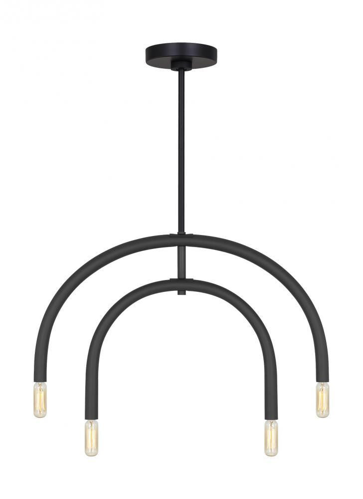 Visual Comfort Studio Hadden 4 Light Medium Chandelier Midnight Black